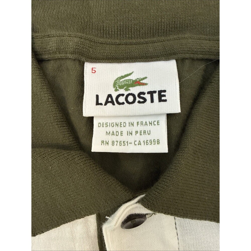 Izod Lacoste Shirt Vintage Mens Large Green White Short Sleeve Polo Retro Preppy - Picture 7 of 11